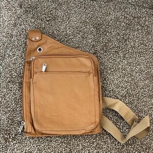 Tan Leather Men's Crossbody Bag
